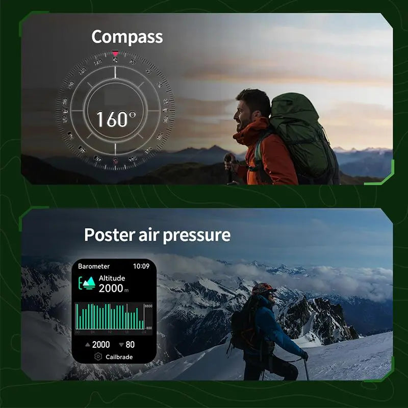 ⌚2.01-Inch Sport Smartwatch with Calls, Activity Modes & Side LED Light🎁