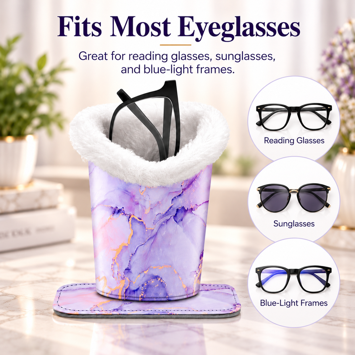 🔥Fintie Eyeglasses Holder with Soft Furry Lining and Magnetic Base