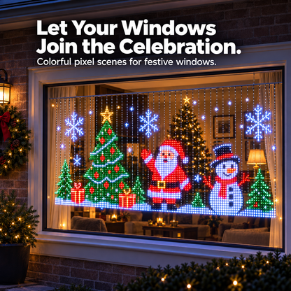 🎄 Turn Your Balcony Into a Christmas Show – Smart Animated Pixel Curtain Lights🎅