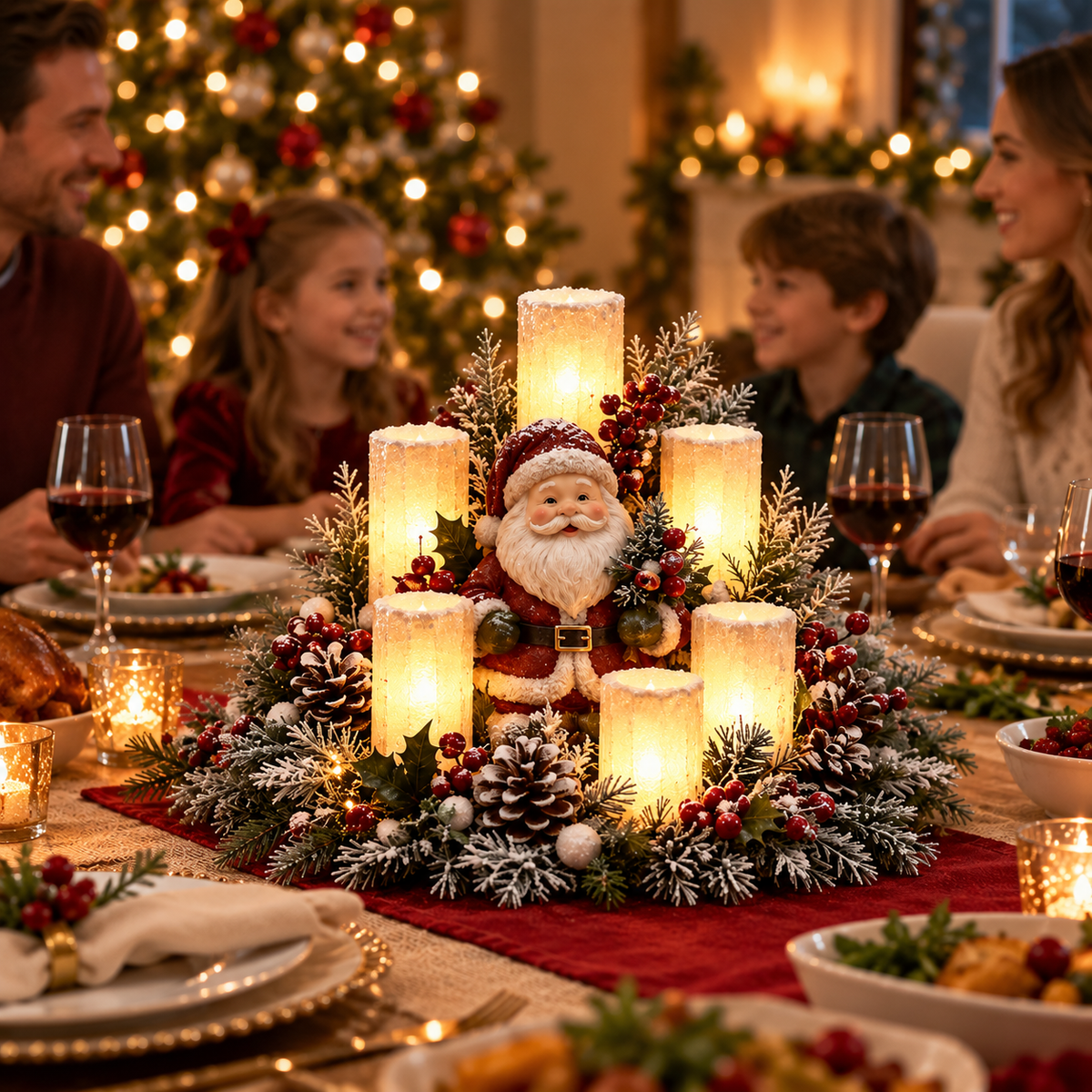 🌲Lighted Christmas Centerpiece – 7 Festive Candle-Style Holiday Designs