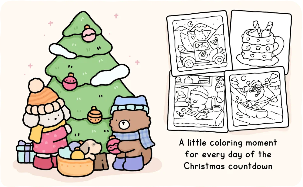 🎁🎨 24-Day Christmas Countdown Mystery Box mini Coloring Book Set