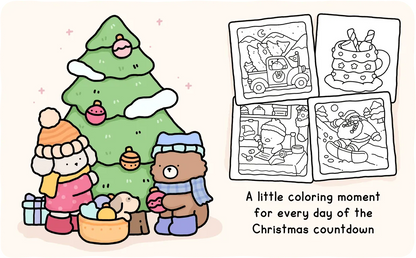 🎁🎨 24-Day Christmas Countdown Mystery Box mini Coloring Book Set