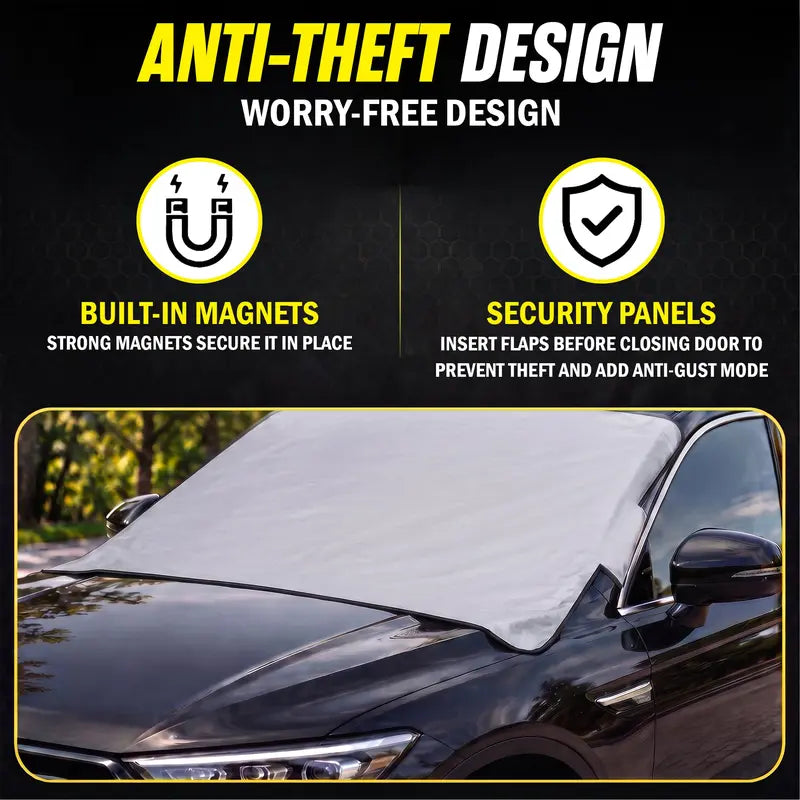 ☀️❄️ Reversible All-Season Windshield Cover | Magnetic Snow & Sun Shield
