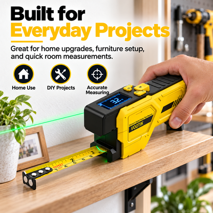 📏Digital Laser Tape Measure – 16.4 ft, Rechargeable & Memory-Enabled