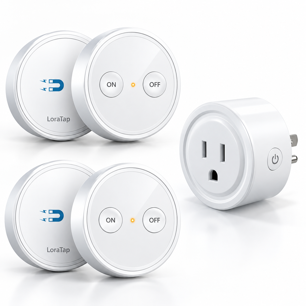 RF Wireless Remote Control Outlet – Pre-Paired Plug-In Switch with Magnetic Remote