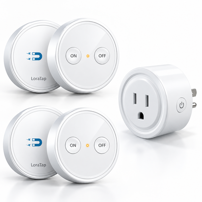 RF Wireless Remote Control Outlet – Pre-Paired Plug-In Switch with Magnetic Remote