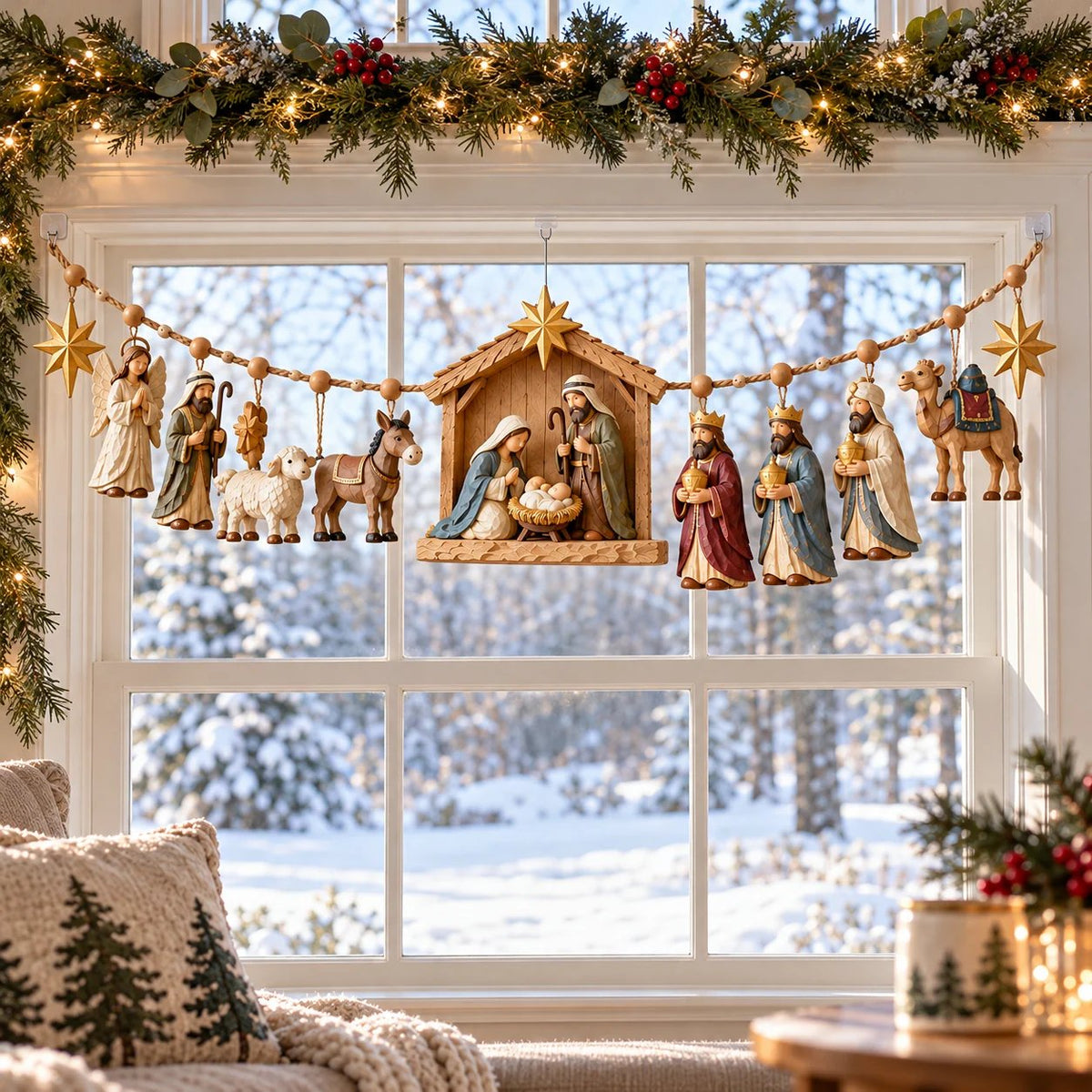 ✝️ The Night Hope Was Born – Bethlehem Nativity Christmas Garland