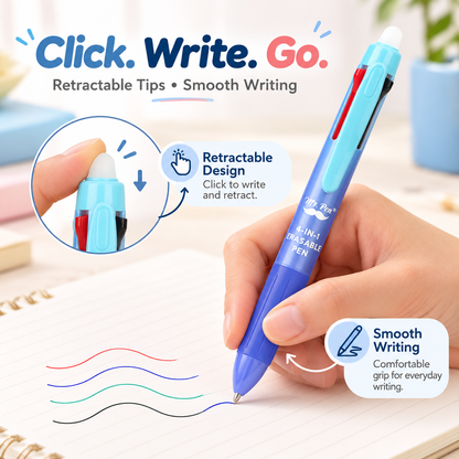🎨Mr. Pen- Erasable Multicolor Pen, 4-in-1, 5 Pack, Colorful Ink