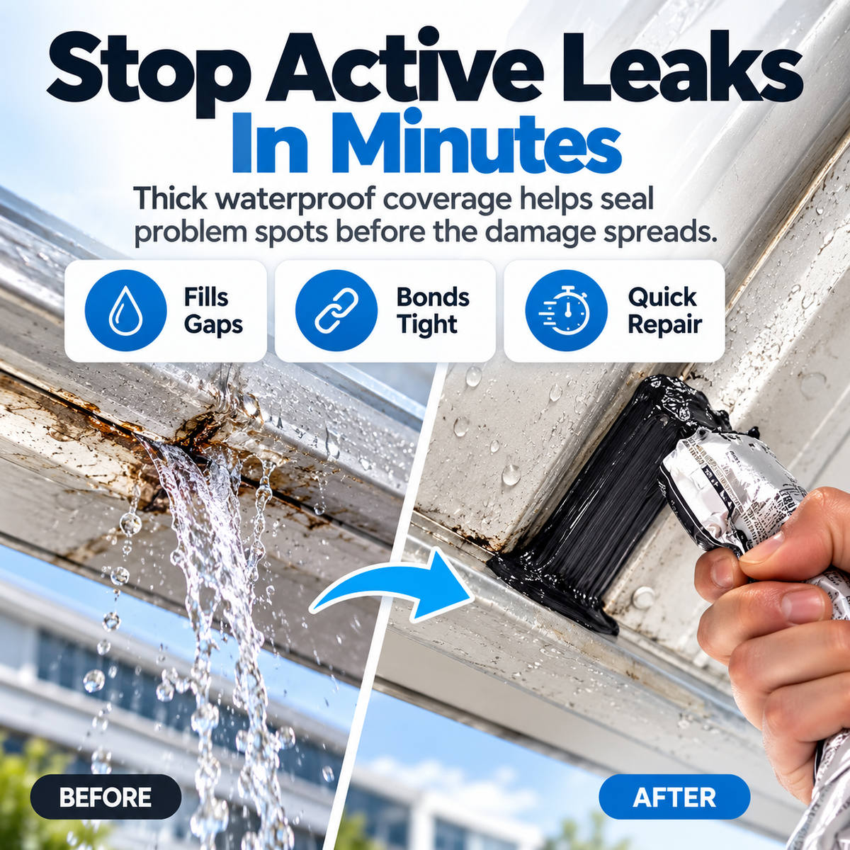 🔥 9900 Waterproof Leak Repair Sealant 💧 Quick Roof & Crack Fix 🛠️ Multi-Surface Waterproof Sealing Paste 🏠✨