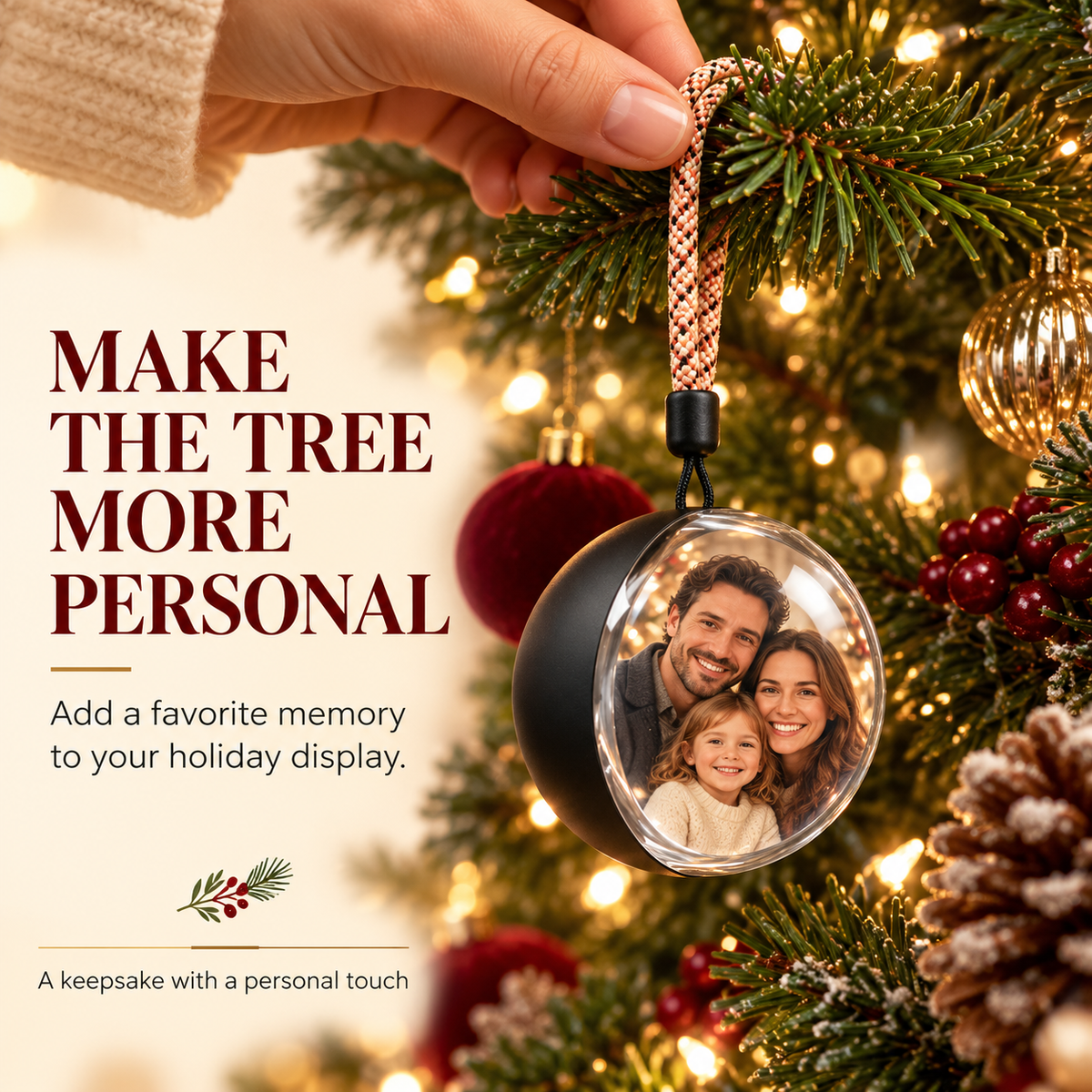 🎄❤️ MemoryGlow™ Personalized Photo Christmas Ornament 🎁✨