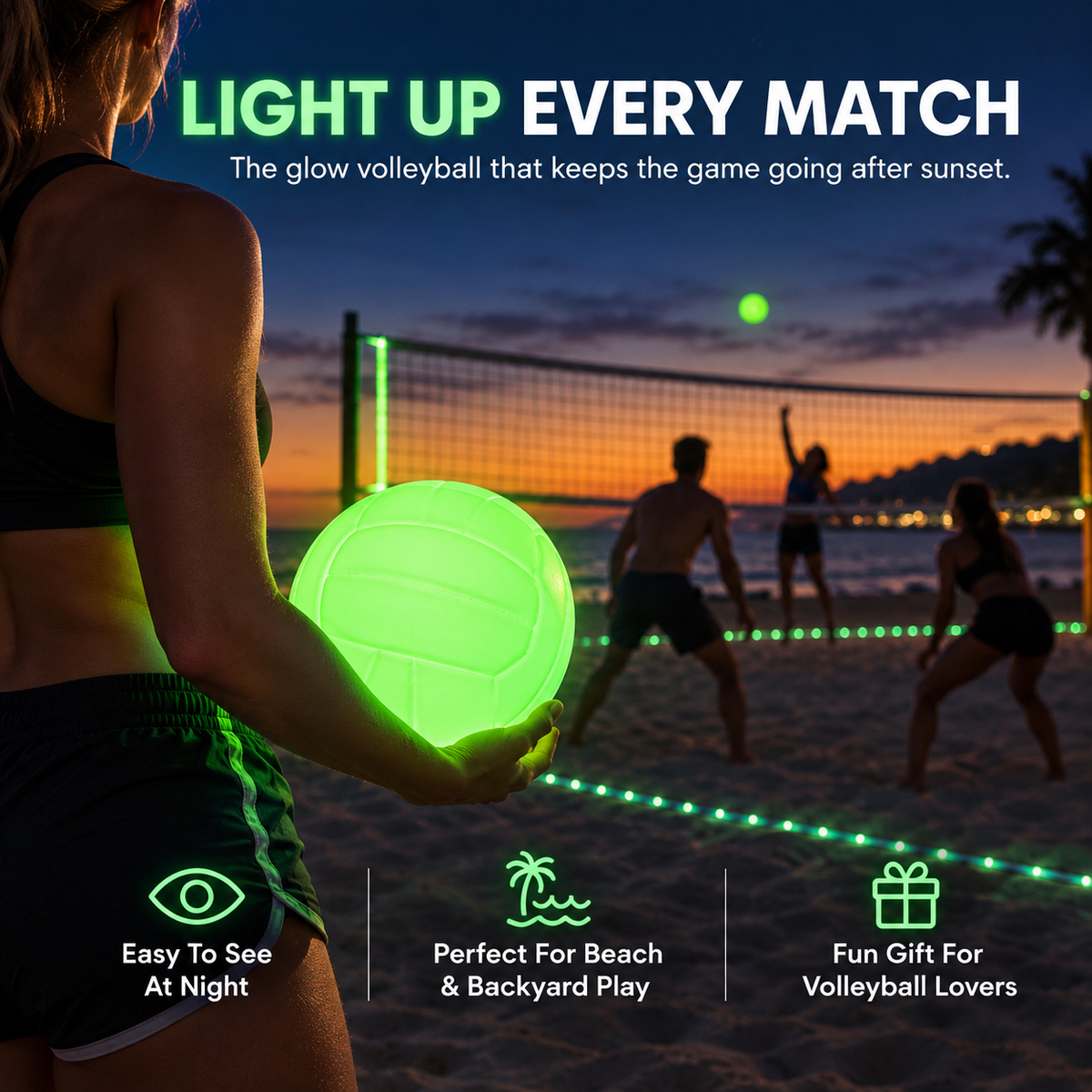 Glow-in-the-Dark Volleyball🏐 – Keep the Game Going After Sunset