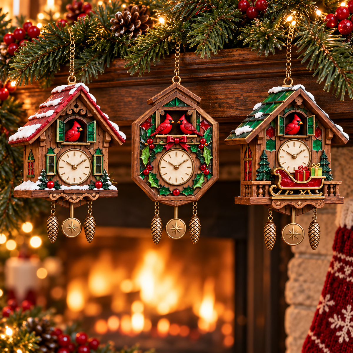 🎄 Limited-Time Christmas Sale | 2026 Red Cardinal Cuckoo Clock Ornaments – Set of 6 Vintage-Inspired Designs for a Nostalgic Holiday Tree & Thoughtful Gifting ❤️