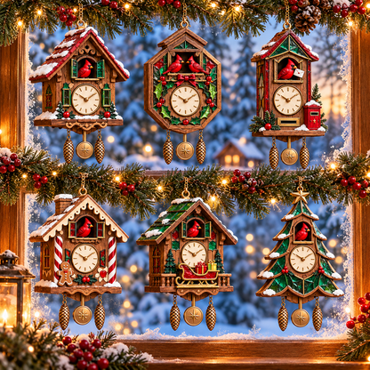 🎄 Limited-Time Christmas Sale | 2026 Red Cardinal Cuckoo Clock Ornaments – Set of 6 Vintage-Inspired Designs for a Nostalgic Holiday Tree & Thoughtful Gifting ❤️