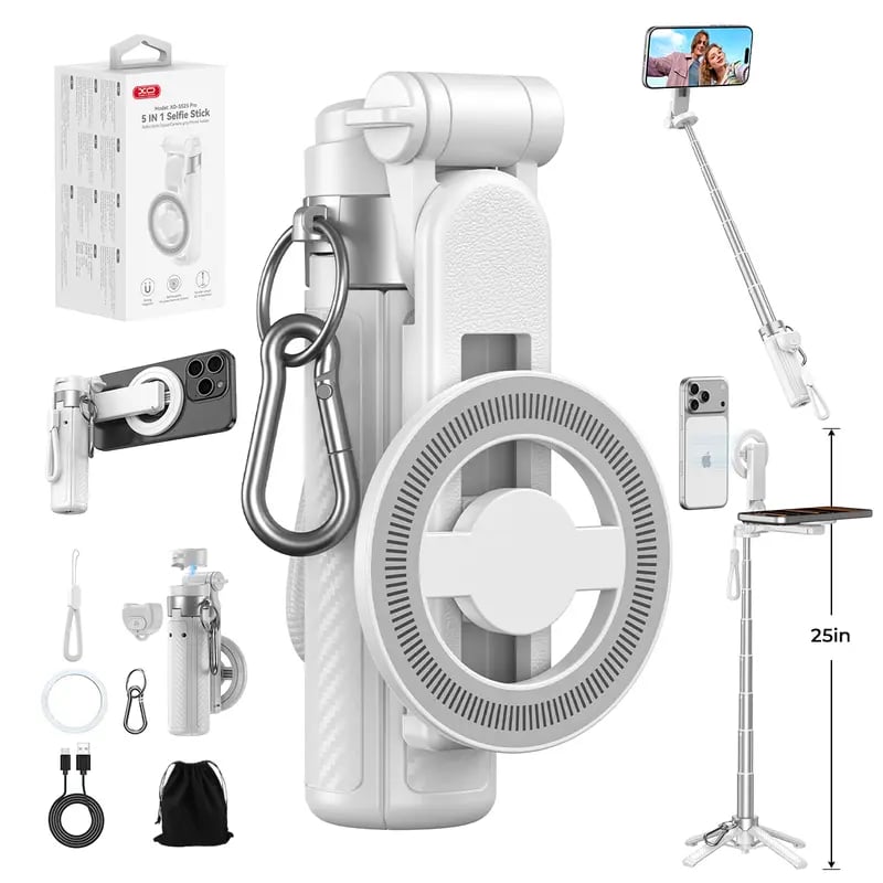 Upgraded Magnetic Selfie Stick with 360° Rotatable Adjustable Magnetic Tripod Stand