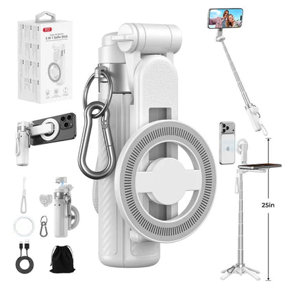 Upgraded Magnetic Selfie Stick with 360° Rotatable Adjustable Magnetic Tripod Stand