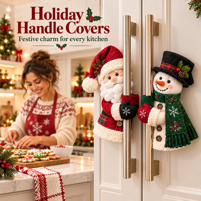 🎄✨Festive Christmas Kitchen Appliance Handle Covers | Cute 3D Holiday Decor & Anti-Slip Protector