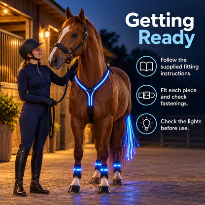 🐴 LED Horse Light Set – Glowing Chest, Leg & Tail Accessories✨