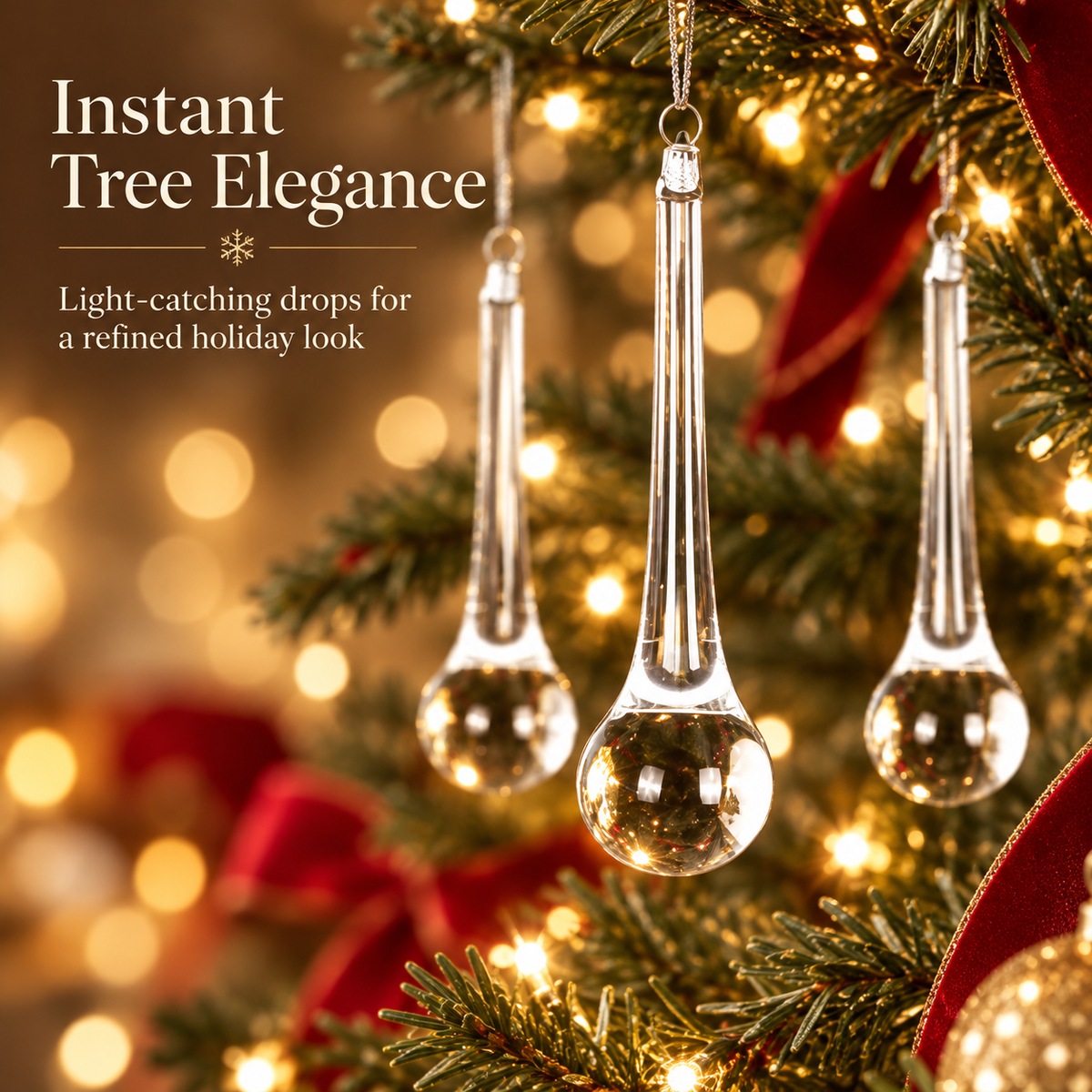 ✨ Crystal-Style Hanging Drops – Tree, Wreath, Chandelier & Holiday Decor