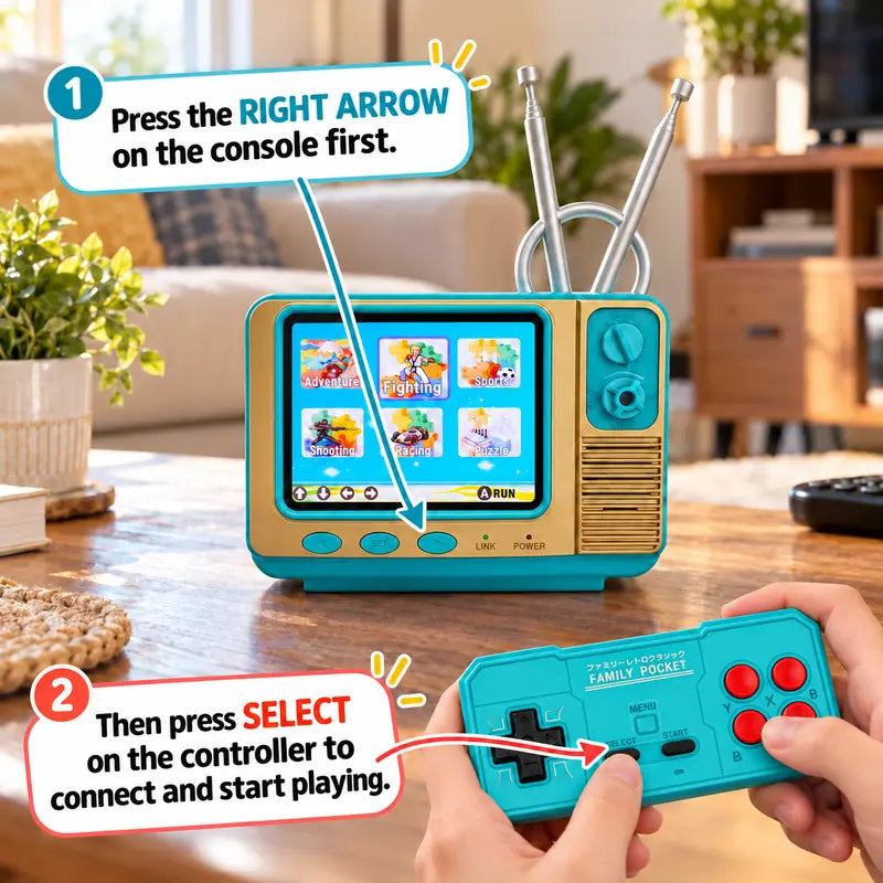 🎮RetroPlay™ GV300 Mini Retro Game Console – 308 Games, 2.8' IPS & Wireless Controller