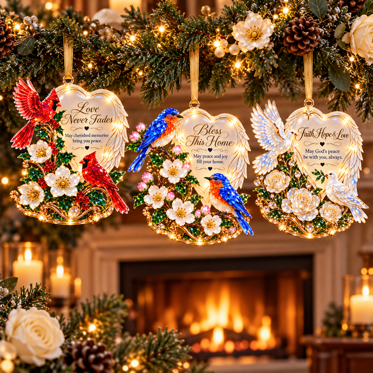 🪽 Angel Wings Heart Christmas Ornaments – 6 Inspirational Holiday Keepsake Designs
