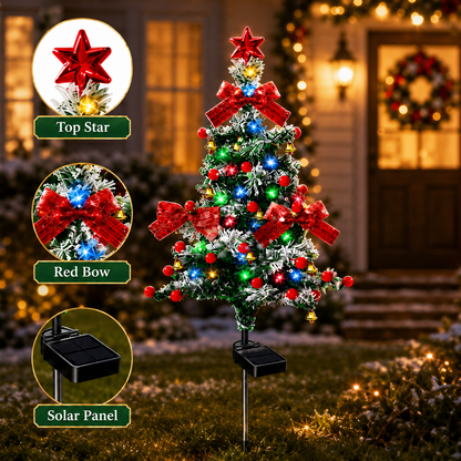 🎄 2-Pack Solar Christmas Tree Lights – Outdoor Pathway Holiday Decor