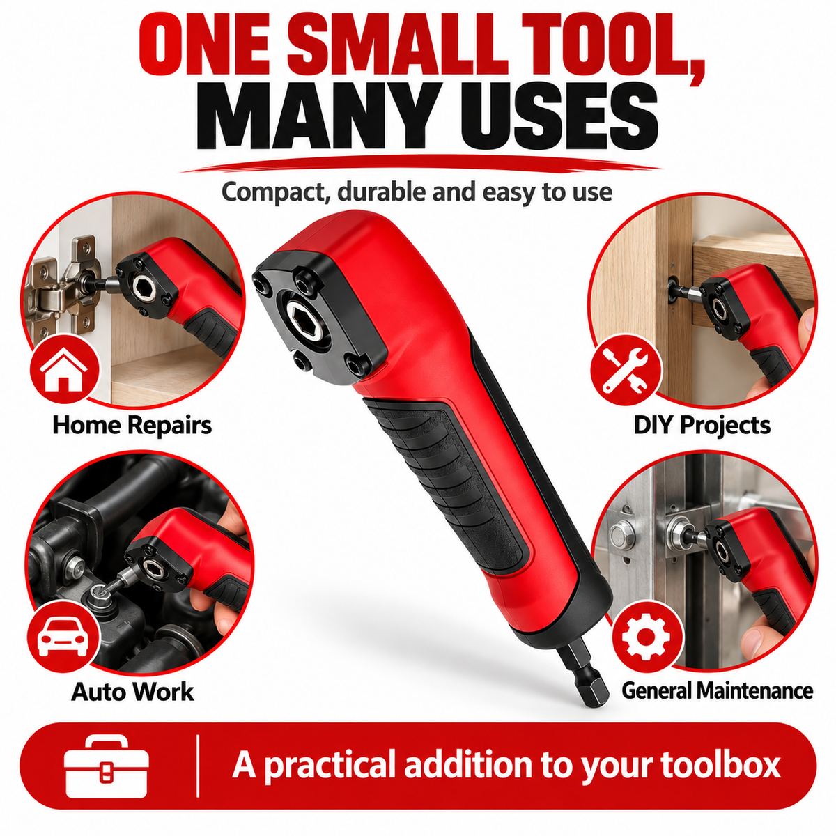 90° Right Angle Drill Adapter – Reach Screws in Tight Spaces