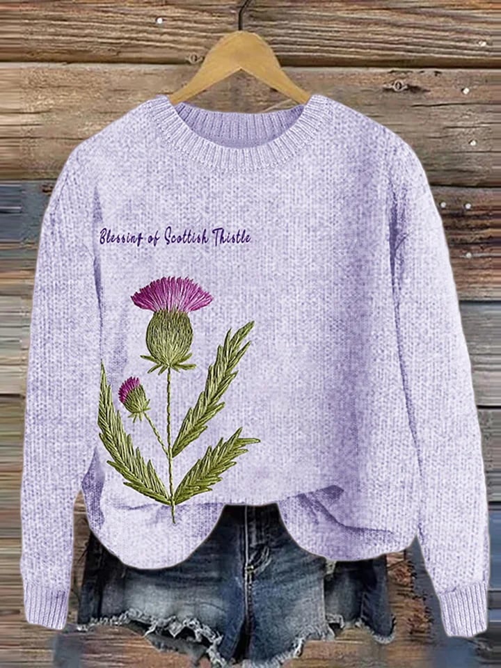 Women's Scottish Thistle Blessing Cozy Sweater