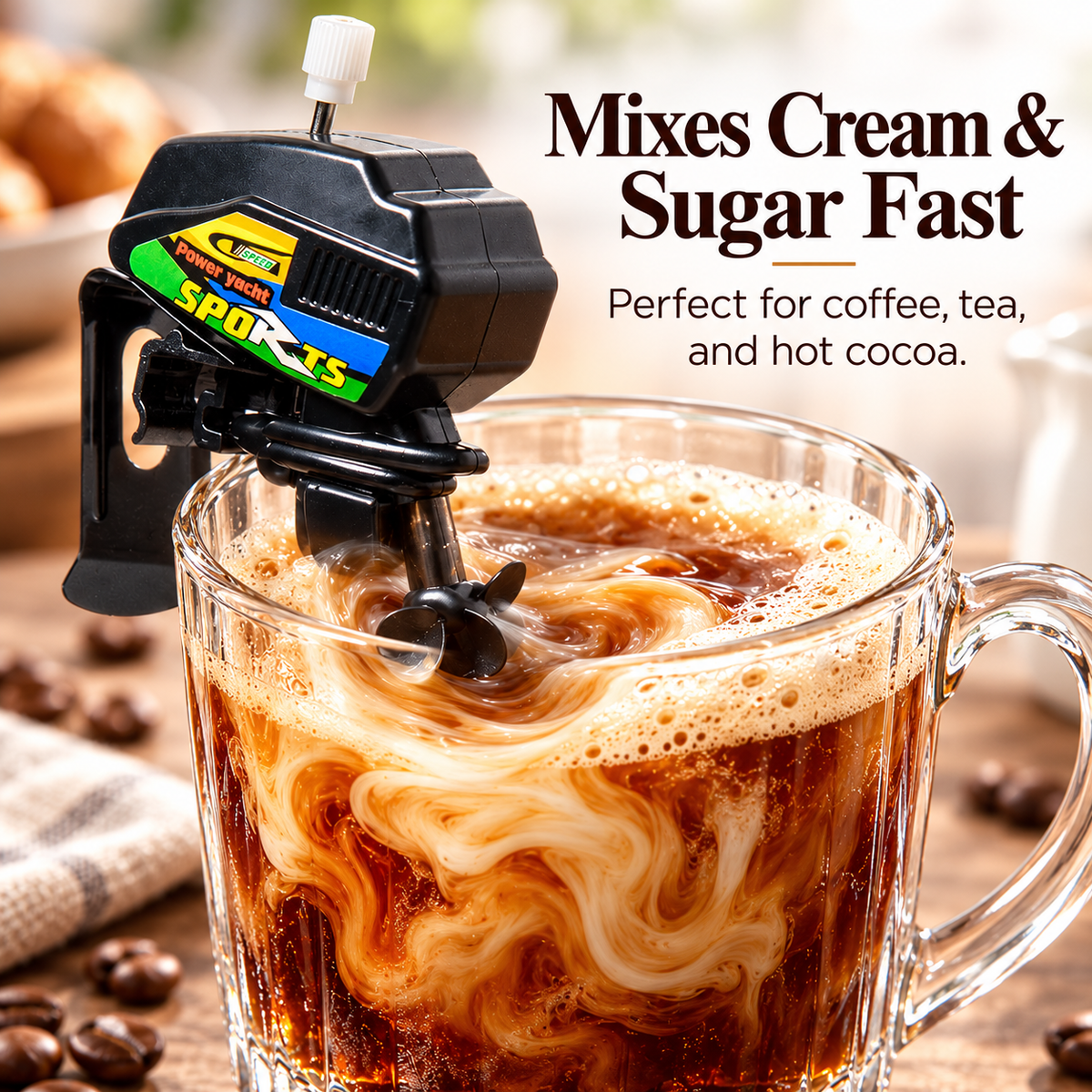 ☕Boat Motor Coffee Stirrer Set of 2, Cool Gadgets for Coffee Lovers, 2-PCS
