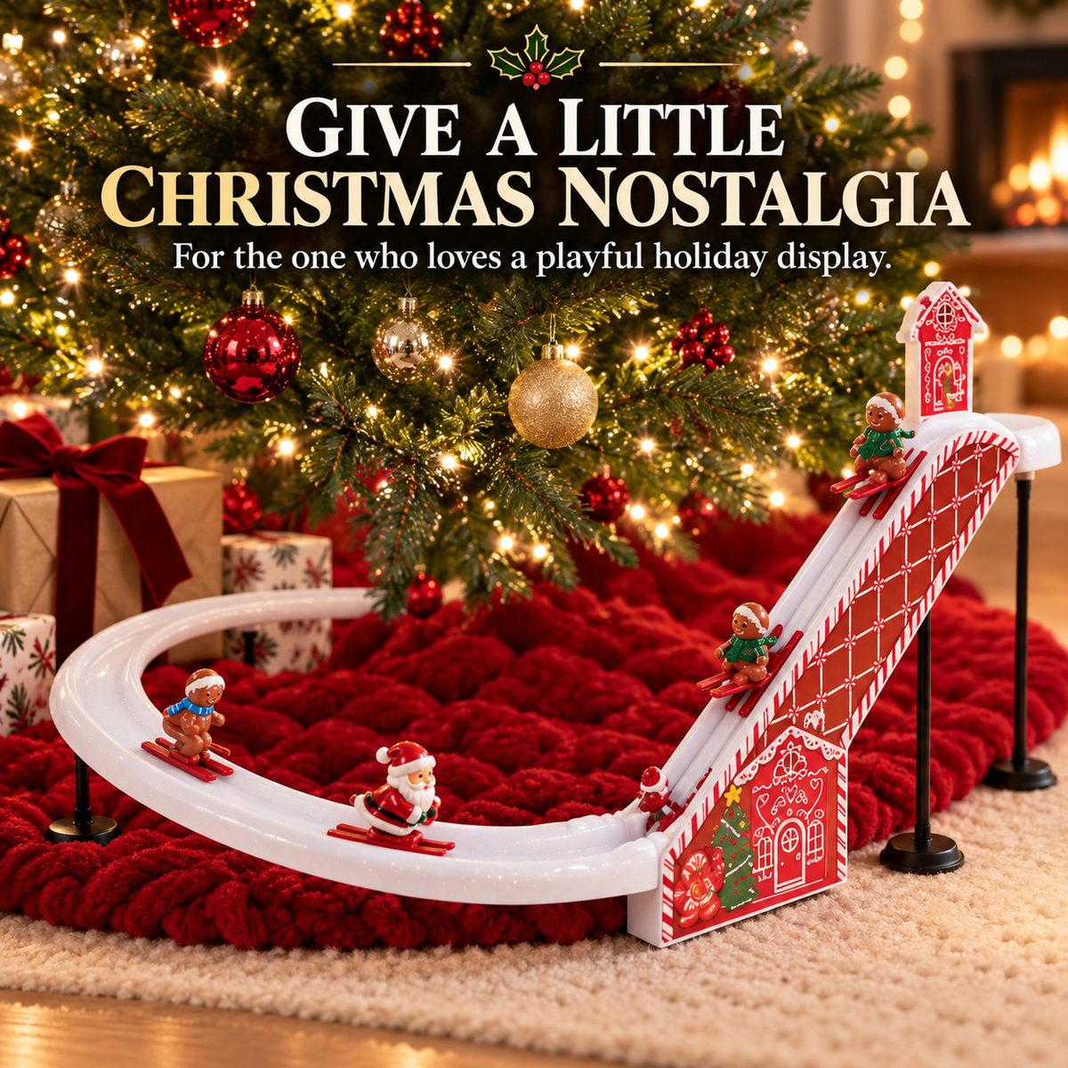 🎄 Gingerbread Christmas Ski Track – A Playful Touch of Holiday Magic✨