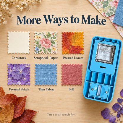 Square Serrated Embossing Craft Punch | One Press Clean Cut, Multi Material Paper Flower Tool