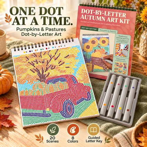 🍂 Autumn Dot-by-Letter Art Kit
