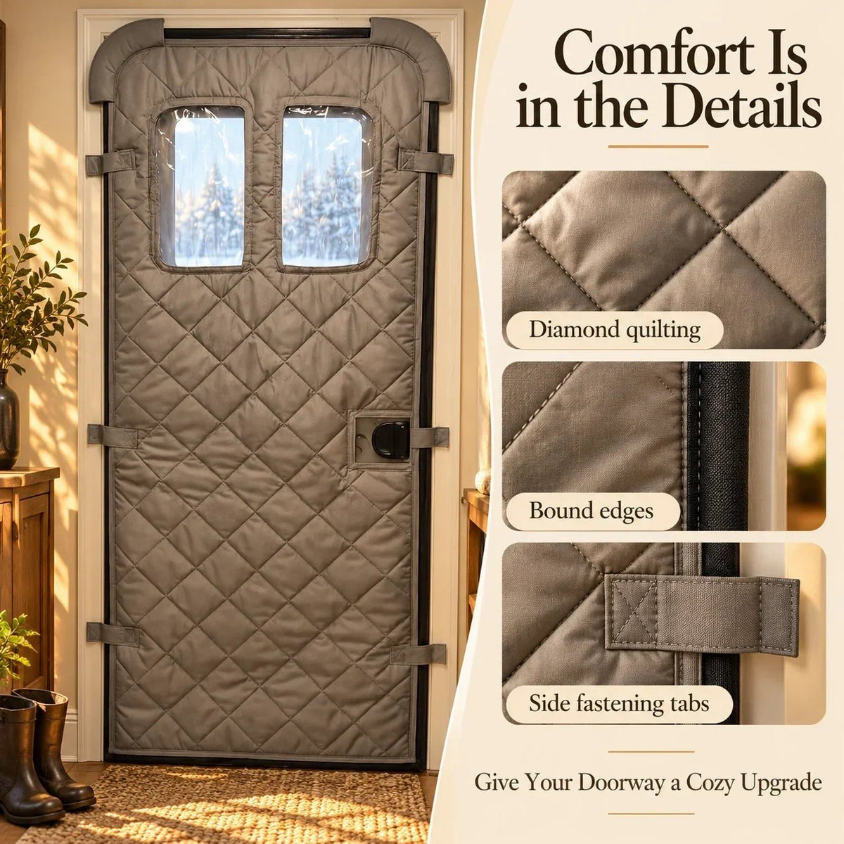 🏠❄️ Magnetic Thermal Door Curtain - Keep the Cold Out & Warmth In🧲🔥