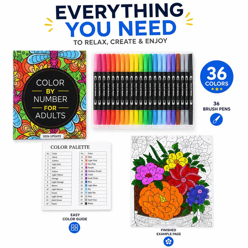 Original older-version kit contents with book, 36 dual-tip markers and color guide