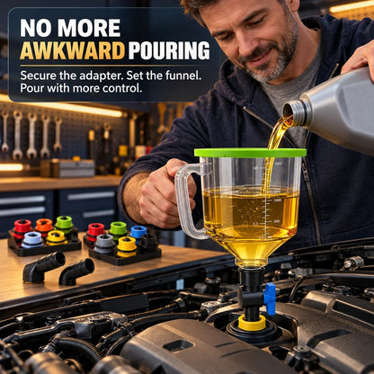 🔥HOT SALE🔥🔧 18-Piece Engine Oil Funnel Kit – Cleaner, Controlled Oil Changes