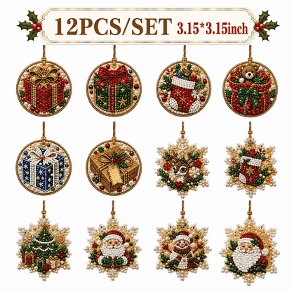 6Pcs/12Pcs Christmas DIY Diamond Painting Ornaments Kit