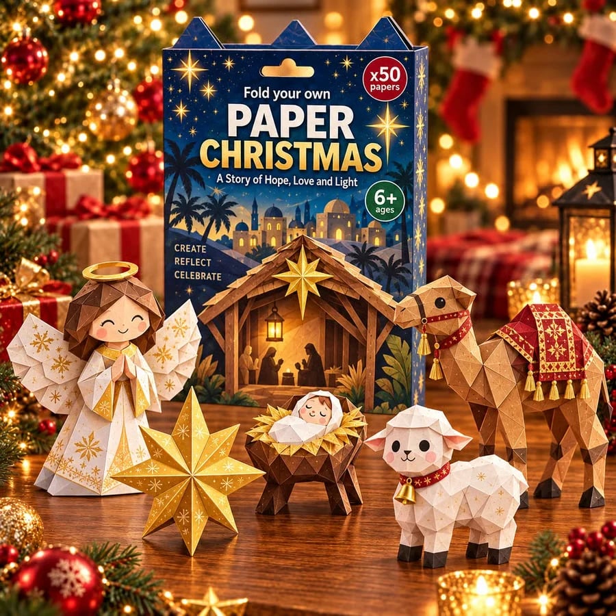 🎄DIY Paper Christmas Craft Kit – 250 Sheets, 5 Festive Themes🌟
