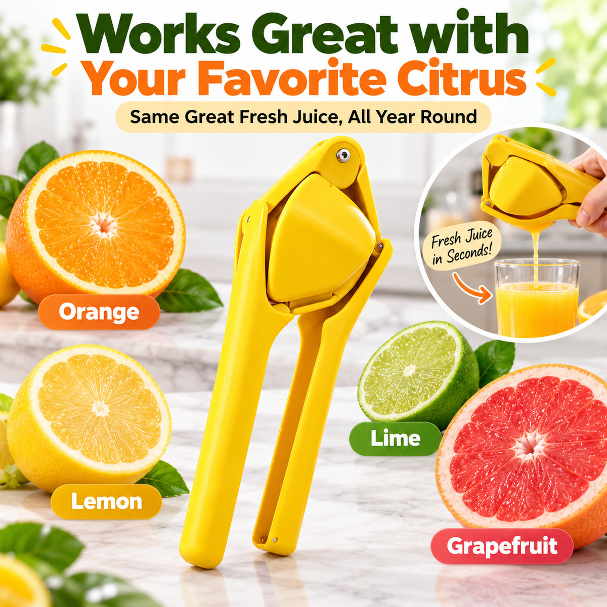 Manual Citrus Juicer – Easy Hand Press for Fresh Juice