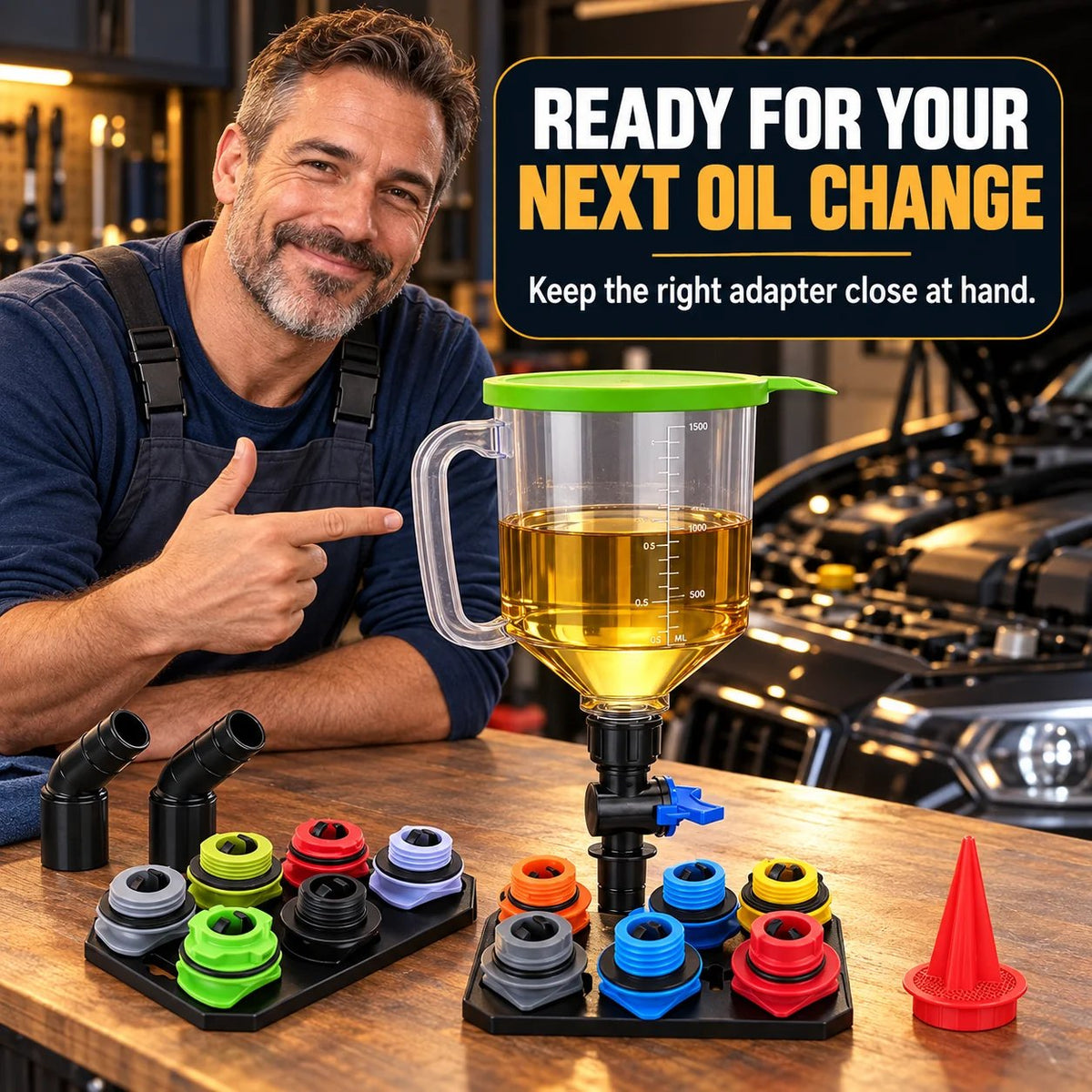 🔥HOT SALE🔥🔧 18-Piece Engine Oil Funnel Kit – Cleaner, Controlled Oil Changes