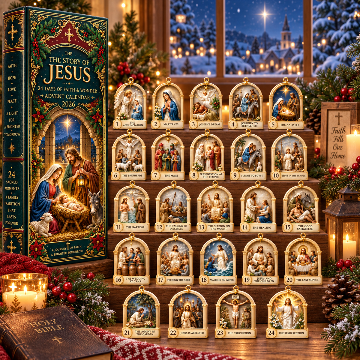 Complete Story of Jesus Advent Calendar and biblical scene collection
