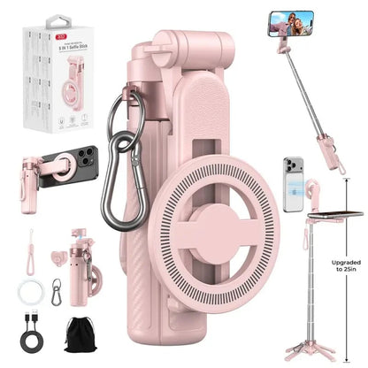 Upgraded Magnetic Selfie Stick with 360° Rotatable Adjustable Magnetic Tripod Stand