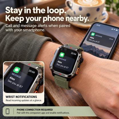 ⌚2.01-Inch Sport Smartwatch with Calls, Activity Modes & Side LED Light🎁