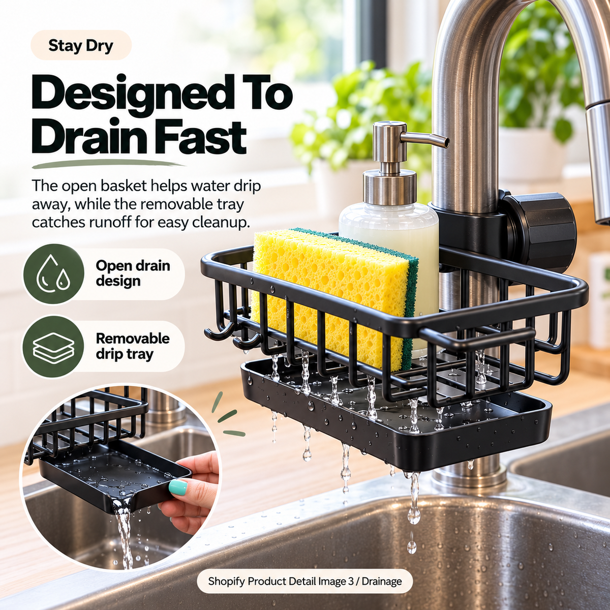 🧽✨Faucet-Mounted Kitchen Sink Organizer