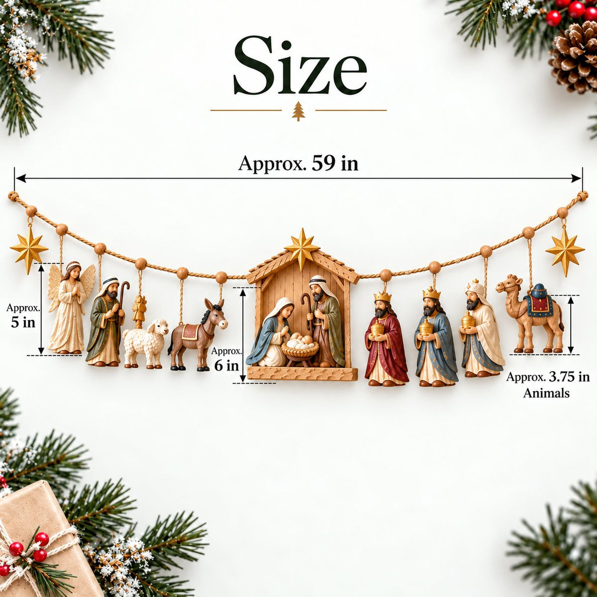 ✝️ The Night Hope Was Born – Bethlehem Nativity Christmas Garland