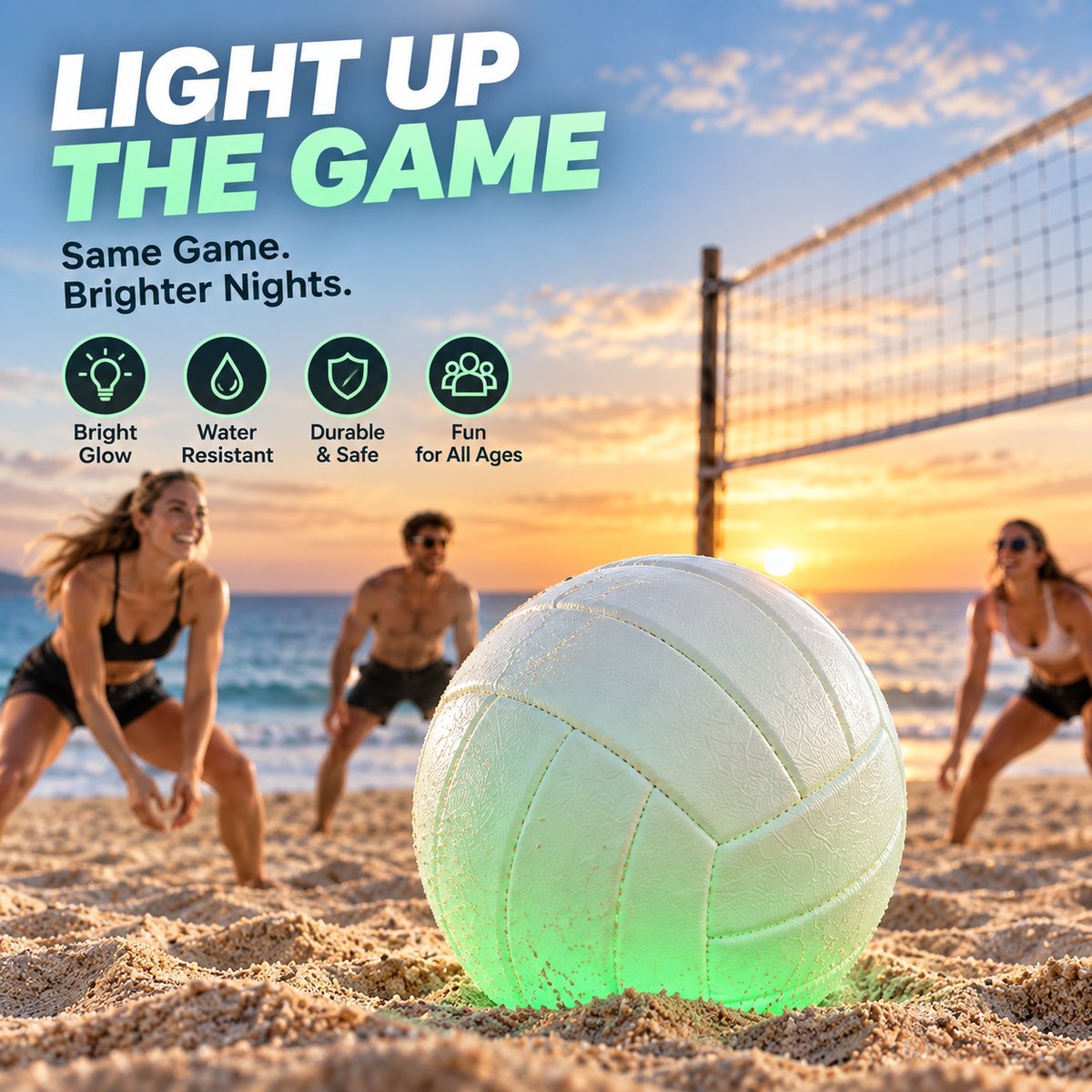Glow-in-the-Dark Volleyball🏐 – Keep the Game Going After Sunset