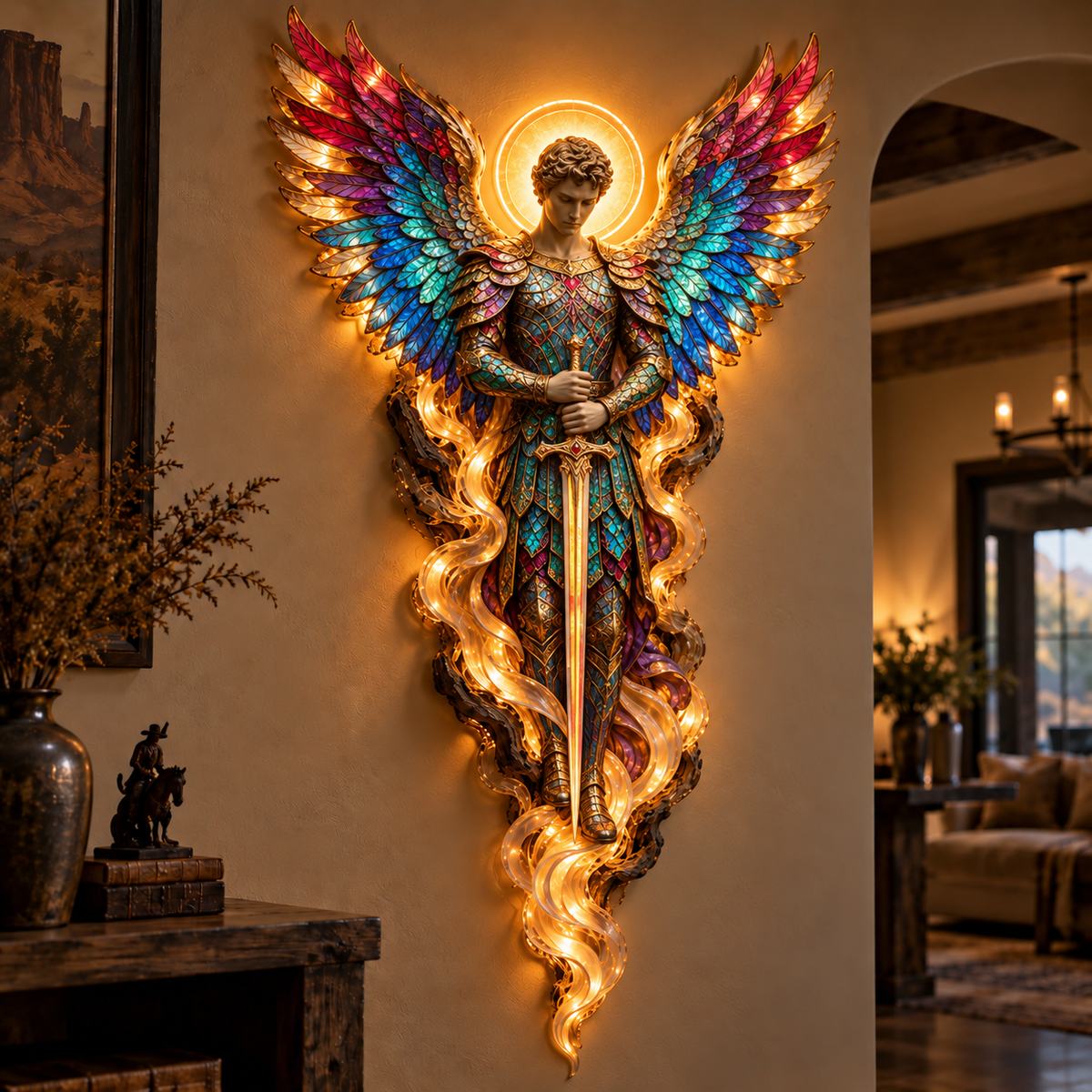 🪽 Lighted Angel Wall Sculpture – A Daily Reminder of Faith