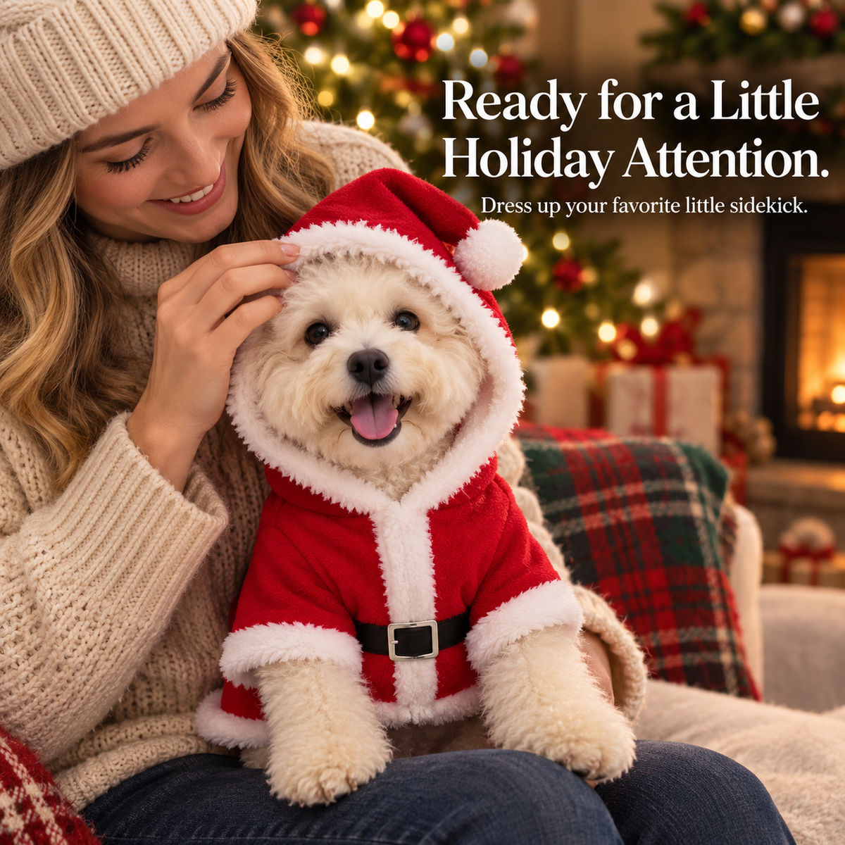 🎄✨Santa Claus Dog Hoodie – Festive Christmas Outfit for Small Dogs