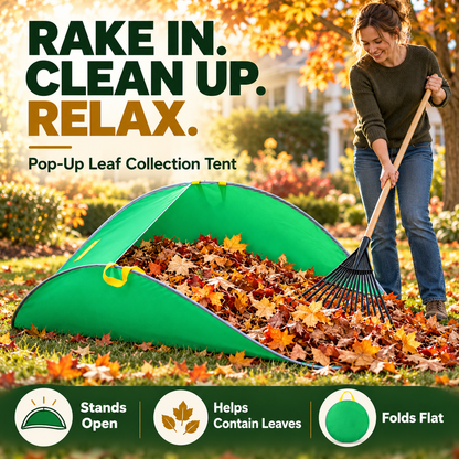 🍂 Pop-Up Leaf Collection Tent [Anti-Spill Design] - Rake Smarter, Not Harder