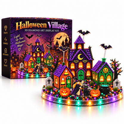 3D DIY Diamond Art Halloween Village Kit