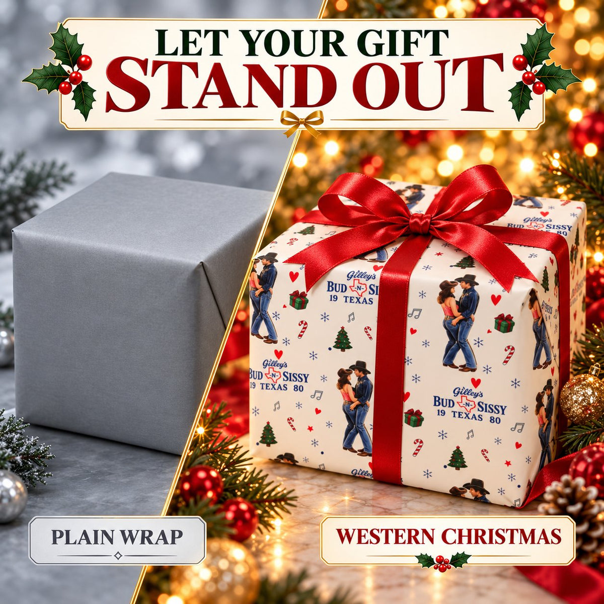 Retro Western Christmas Wrapping Paper 🎄🤠
