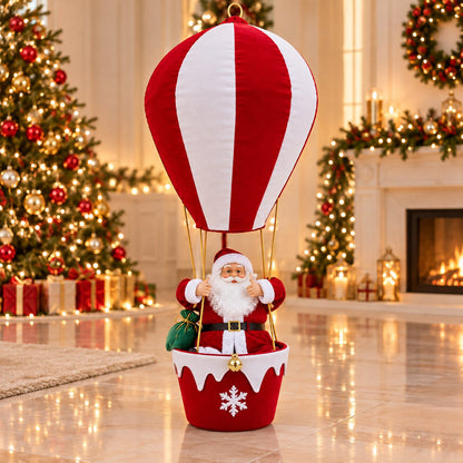 Musical Light-Up Floating Santa Decor ✨Easy Storage & Cordless Glow🎄